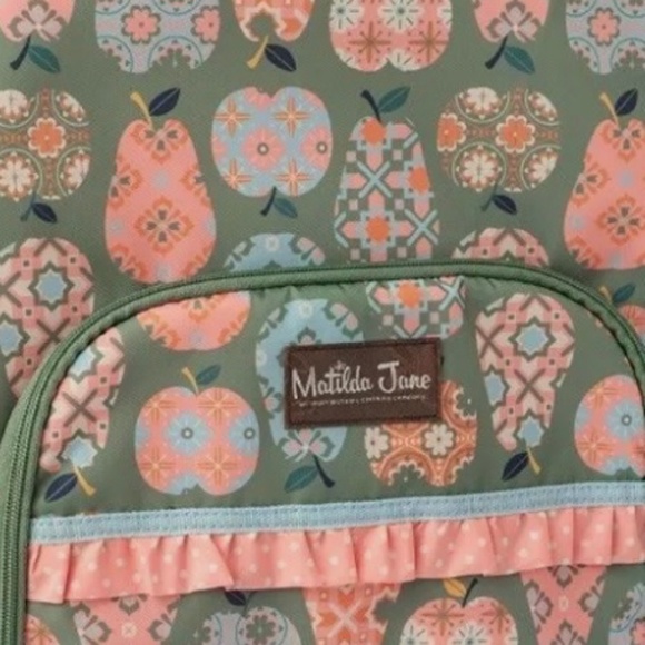 Matilda Jane Cece Apple Print Backpack School Travel -Laptop Carry - Picture 2 of 2